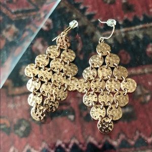 Hammered copper dangly earrings